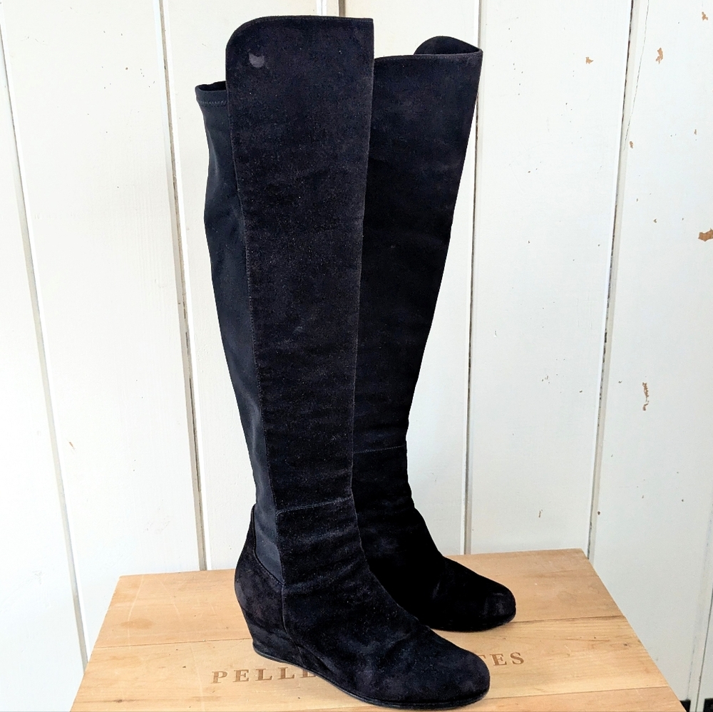 Stuart Weitzman Demiswoon Over The  the-Knee Wedge Boots sz 9 - Picture 2 of 14
